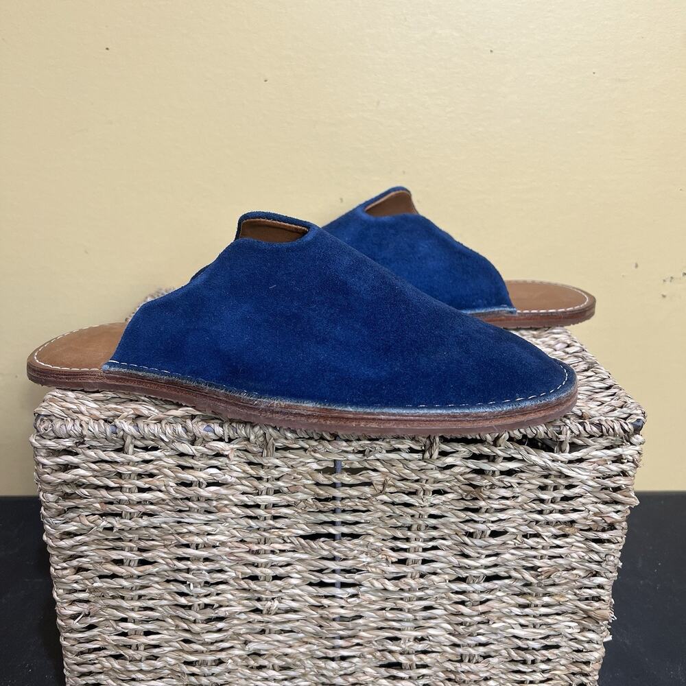 WP STANDARD Mr. Grumpy Nubuck blue Leather Slides Mule Size MS fits Men Size 7-8